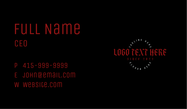Tattoo Shop Wordmark Business Card Design Image Preview