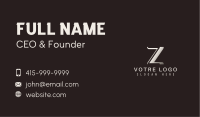 Luxury Elegant Simple Letter Z Business Card Image Preview