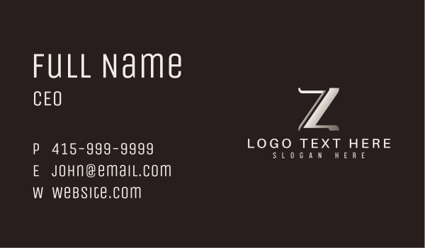 Luxury Elegant Simple Letter Z Business Card Design Image Preview
