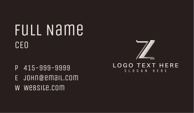 Luxury Elegant Simple Letter Z Business Card Image Preview