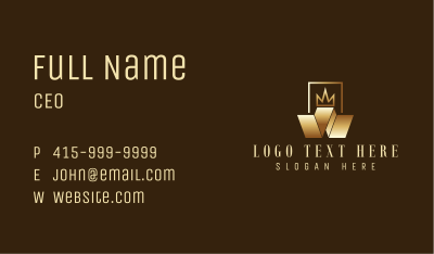 Royal Geometric Letter W Crown Business Card Image Preview