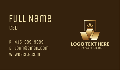 Royal Geometric Letter W Crown Business Card