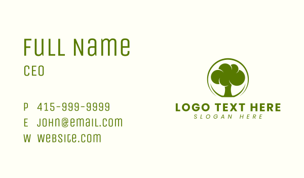 Green Tree Plant Business Card Design Image Preview