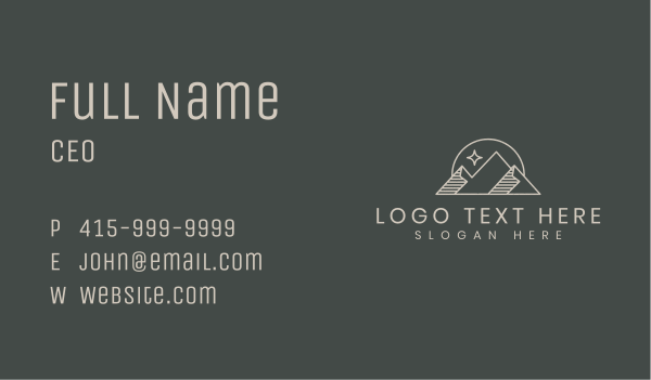 Mountain Hiking Star Business Card Design Image Preview