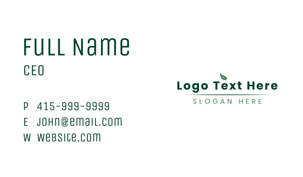 Generic Natural Wordmark Business Card Design Image Preview