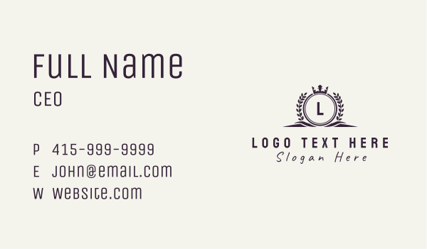 Crown Wreath Letter Business Card Design Image Preview