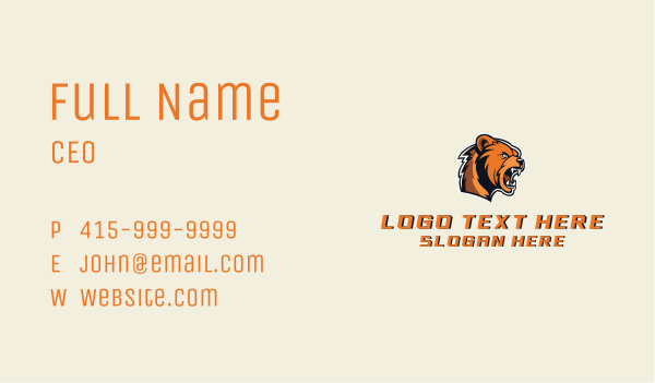 Wild Bear Gaming Business Card Design Image Preview