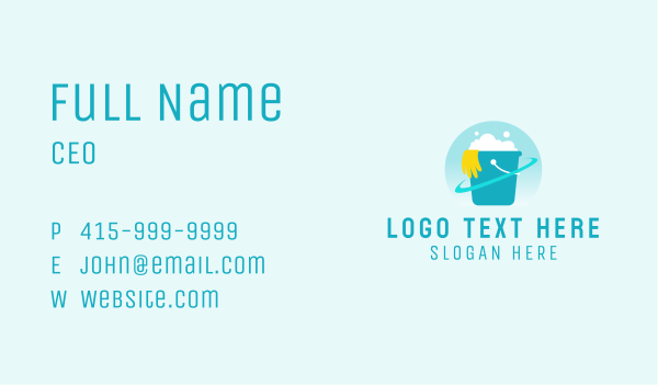Cleaning Bucket Glove Business Card Design Image Preview