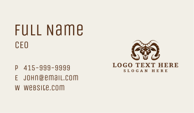 Wild Ram Horn Business Card Image Preview