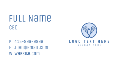 Blue Lacrosse Sticks Business Card Image Preview