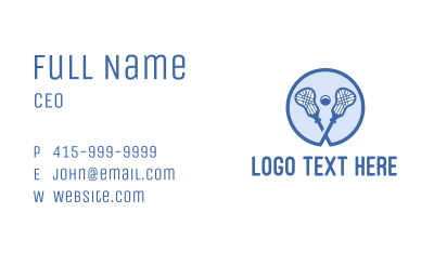 Blue Lacrosse Sticks Business Card