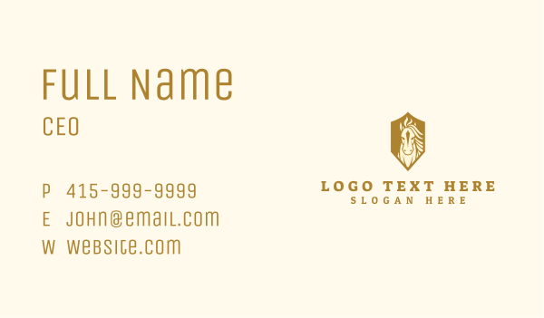 Equine Horse Shield Business Card Design Image Preview