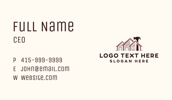 Hammer Roofing Renovation Business Card Design Image Preview