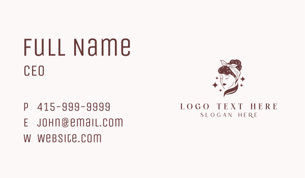 Retro Woman Hairstyle Salon Business Card Design Image Preview