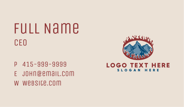 Burning Glacier Mountain Business Card Design Image Preview