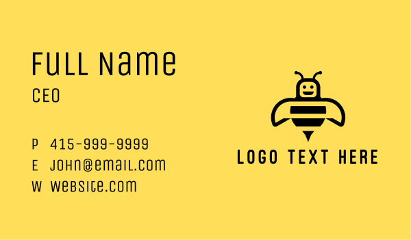 Cute Bee Cartoon Business Card Design Image Preview