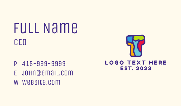 Colorful Letter T Business Card Design Image Preview