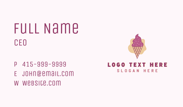 Ice Cream Gelato Cone Business Card Design Image Preview