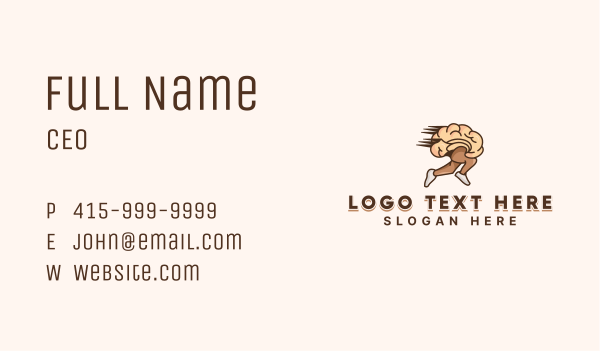 Brain Running Intelligence Business Card Design Image Preview