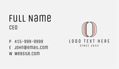 Classy Letter O Business Card Image Preview