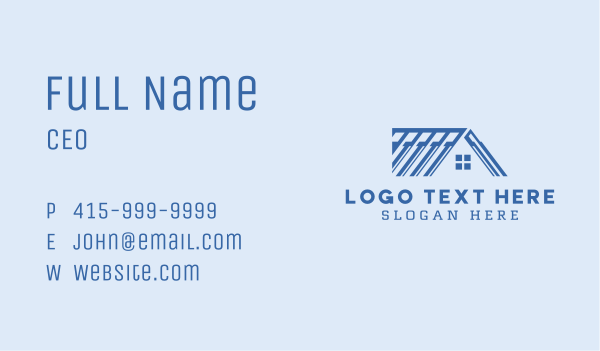 Blue House Roofing Business Card Design Image Preview