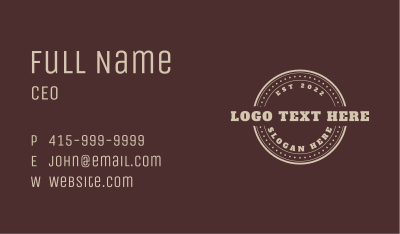 Vintage Badge Traditional Business Card