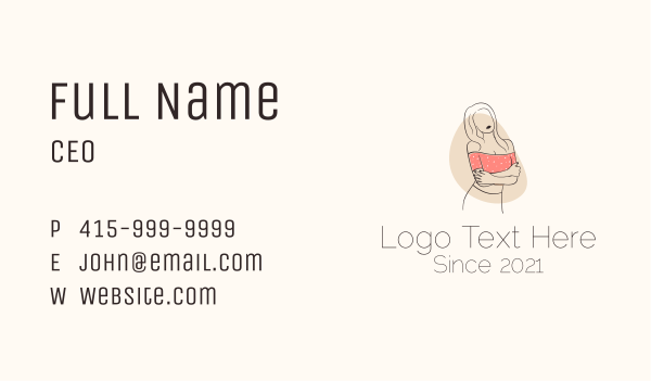 Girl Modelling Outline Business Card Design Image Preview