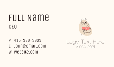Girl Modelling Outline Business Card Image Preview