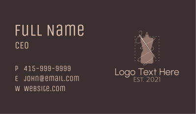 Mannequin Needle Thread Business Card