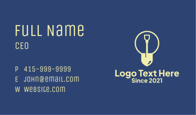 Shovel Construction Tool  Business Card Image Preview