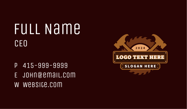 Carpentry Hammer Saw Business Card Design Image Preview