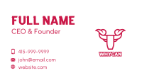 Red Modern Bull Business Card Image Preview