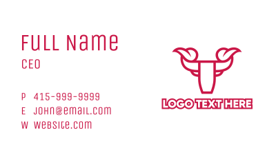 Red Modern Bull Business Card Image Preview