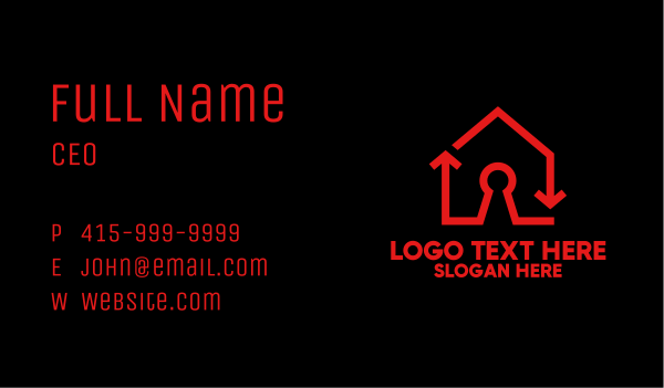 Red Keyhole House Business Card Design Image Preview