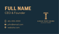 Classical Pillar Letter T Business Card Image Preview