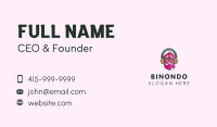 Pink Monster Headphones Business Card Image Preview