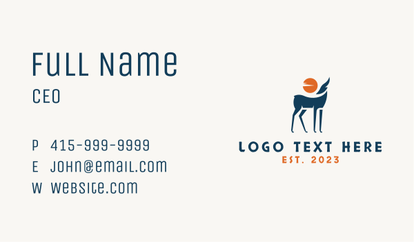 Tribal Gazelle Sunset Business Card Design Image Preview