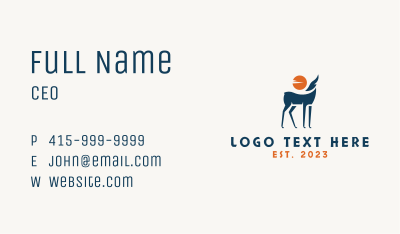 Tribal Gazelle Sunset Business Card Image Preview