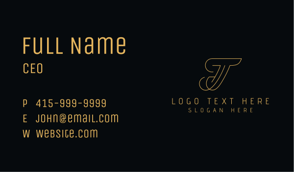 Yellow Letter T Boutique Business Card Design Image Preview
