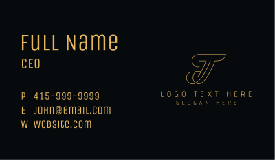 Yellow Letter T Boutique Business Card Image Preview