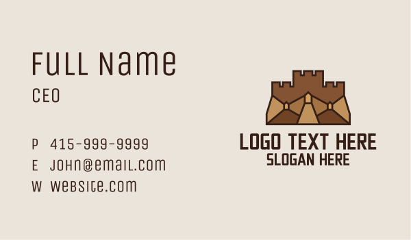 Ancient Turret Fortress  Business Card Design Image Preview