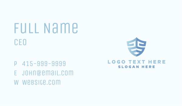 Blue Abstract Shield Business Card Design Image Preview