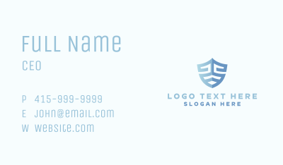 Blue Abstract Shield Business Card Image Preview