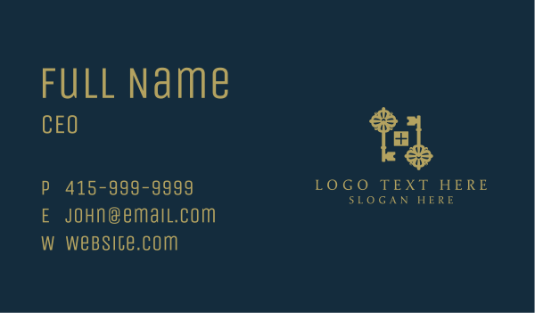 Golden Key Realty Business Card Design Image Preview