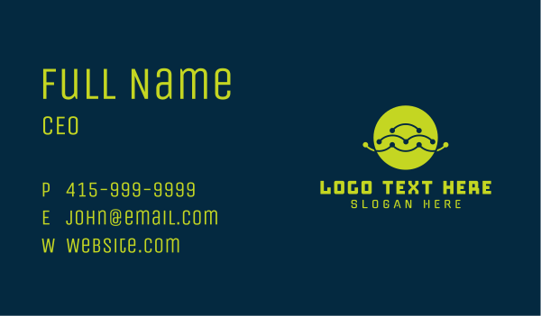 Wave Tech Enterprise Business Card Design Image Preview