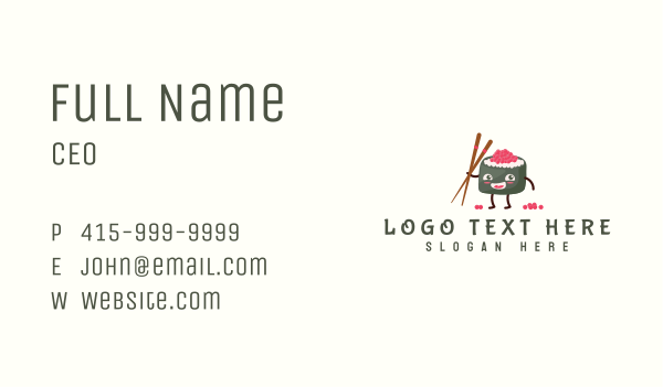 Oriental Food Sushi Business Card Design Image Preview