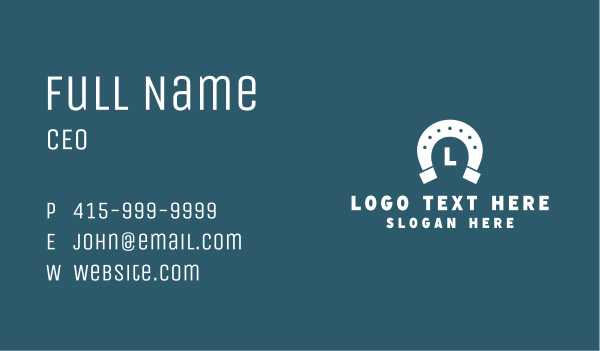 Lucky Horseshoe Letter Business Card Design Image Preview