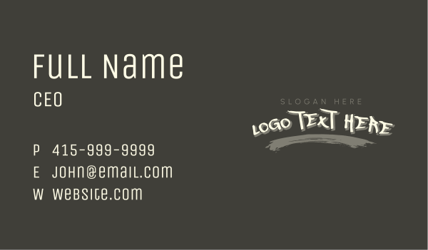 Business Graffiti Wordmark Business Card Design Image Preview