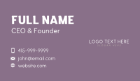 Classy Minimalist Wordmark Business Card Design