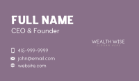 Classy Minimalist Wordmark Business Card Image Preview